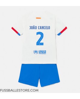 Günstige Barcelona Joao Cancelo #2 Auswärts Trikotsatzt Kinder 2023-24 Kurzarm (+ Kurze Hosen)